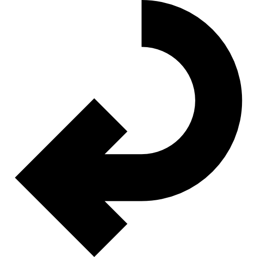 Curved returing arrow